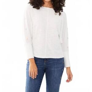 NEW FDJ wynne embroidered top in white